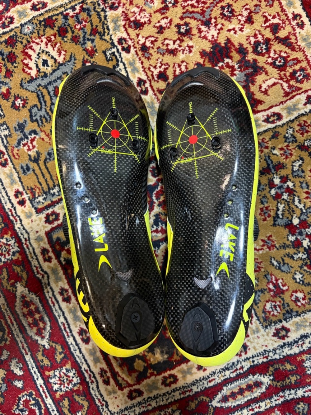 New Lake CX302 cycling shoes. Size 44. Hi-viz yellow - Picture 4 of 7